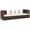 Image de Chaise longue de jardin en résine tressée - Vidaxl - Brun - 200 x 60 x 58 cm - Coussins inclus