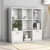 Image de vidaXL Bibliothèque Blanc brillant 98x30x98 cm Bois d’ingénierie 801122