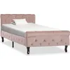 Image de vidaXL Cadre de lit sans matelas Rose Velours 90x200 cm 288564