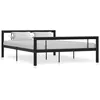 Image de vidaXL Cadre de lit sans matelas noir et blanc métal 140x200 cm 284553
