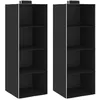 Image de Étagères suspendues - vidaXL - 2 pcs - 4 niveaux - Tissu 100% polyester - Noir et blanc