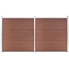 Image de Clôture de jardin - VIDAXL - WPC - 353x186 cm - Marron - Résistante à la pourriture et rouille