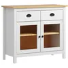 Image de vidaXL Buffet Hill Range Blanc 90x40x80 cm Bois de pin solide