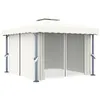 Image de vidaXL Tonnelle avec rideau 3x3 m Blanc crème Aluminium