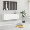 Image de vidaXL Meuble TV Blanc 100x30x30 cm Aggloméré