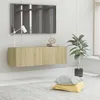 Image de vidaXL Meuble TV Chêne sonoma 100x30x30 cm Aggloméré