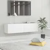 Image de vidaXL Meuble TV Blanc 120x30x30 cm Aggloméré