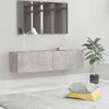 Image de vidaXL Meuble TV Gris béton 120x30x30 cm Aggloméré