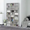 Image de Armoire à CD VIDAXL Gris béton 102x16x1775 cm en bois dingénierie avec 30 compartiments ouverts