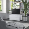Image de vidaXL Meuble TV Blanc 80x34x36 cm Aggloméré