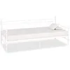 Image de vidaXL Cadre de lit de jour sans matelas blanc métal 90x200 cm 284668
