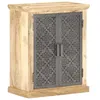 Image de vidaXL Buffet avec portes en acier 60x35x75 cm Bois de manguier solide 289094