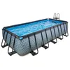 Image de EXIT Stone Piscine Tubulaire 540x250x122cm   Piscine Hors Sol   avec Pompe de Filtration   Gris