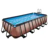 Image de EXIT Wood Piscine Tubulaire 540x250x122cm   Piscine Hors Sol   avec Pompe de Filtration   Marron