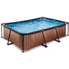 Image de EXIT Wood Piscine Tubulaire 220x150x65cm   Piscine Hors Sol   avec Pompe de Filtration   Marron