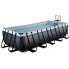 Image de EXIT Black Leather Piscine Tubulaire 540x250x122cm   Piscine Hors Sol   avec Filtre à Sable   Noir