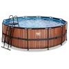 Image de EXIT Wood Piscine Tubulaire ø427   Piscine Hors Sol   avec Pompe de Filtration   Rond   Marron