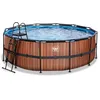 Image de Piscine Tubulaire Ronde - EXIT Toys - Wood - 427x122 cm - Pompe Filtrante à Sable - Échelle Sécurisée
