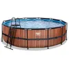 Image de EXIT Wood Piscine Tubulaire ø488   Piscine Hors Sol   avec Pompe de Filtration   Rond   Marron