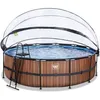 Image de Piscine Tubulaire Ronde - EXIT Toys - Wood - 488x122 cm - Pompe à Sable - Pompe à Chaleur - Marron