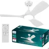 Image de Philips LED Olas Ventilateur de plafond 30 W (Ø x H) 1070 mm x 310 mm blanc avec télécommande variable