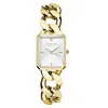 Image de Montre - Rosefield - Rosefield Studio - Boîtier doré - Bracelet chaîne plate - Cadran rectangulaire