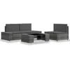Image de vidaXL Salon de jardin 4 pcs Résine tressée Gris