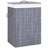 Image de vidaXL Panier à linge avec 2 sections bambou gris 72 L 320741
