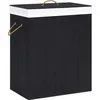 Image de vidaXL Panier à linge avec une seule section bambou noir 83 L 320758