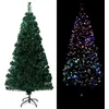 Image de vidaXL Sapin de Noël artificiel avec support Vert 150 cm Fibre optique