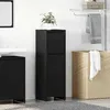 Image de vidaXL Armoire salle de bain 30x30x95 cm Bois reconstitué Noir Meuble avec espaces de rangement Meuble moderne 802661