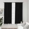 Image de vidaXL Rideaux occultants aspect lin crochet 2pcs Anthracite 140x175cm