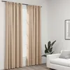 Image de vidaXL Rideaux occultants aspect lin et crochets 2 pcs Beige 140x225cm
