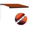 Image de vidaXL Auvent manuel rétractable avec LED 450x300 cm Orange et marron 3055231
