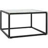 Image de vidaXL Table basse Noir avec verre marbre blanc 60x60x35 cm