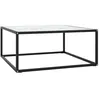 Image de vidaXL Table basse Noir avec verre marbre blanc 80x80x35 cm