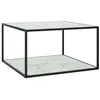 Image de vidaXL Table basse Noir avec verre marbre blanc 90x90x50 cm