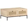 Image de vidaXL Table basse 90x50x37 cm Bois de manguier et canne naturelle