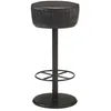 Image de Tabouret de bar - vidaXL - Noir - Cuir véritable - 37 x 76 cm - Design contemporain