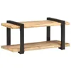 Image de Meuble TV - Bois de manguier - 90x40x40 cm - Style industriel - Finition naturelle - Pieds en fer noir