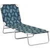 Image de vidaXL Chaise Longue Pliable Transat de Patio Bain de Soleil dExtérieur Chaise Longue de Terrasse Jardin Acier et Tissu 310331