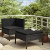 Image de vidaXL Salon de jardin 2 pcs avec coussins Résine tressée Noir 310207
