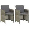 Image de vidaXL Chaises de jardin lot de 2 avec coussins Résine tressée Gris 311907