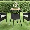 Image de vidaXL Table de jardin Ø60x75 cm Acacia et résine tressée Noir 310602
