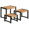 Image de vidaXL Tables gigognes 3 pcs Bois solide