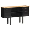 Image de vidaXL Buffet 110x30x65 cm Bois de manguier massif brut et acier 321571
