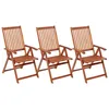Image de vidaXL Lot de 3 Chaises Pliables de Jardin Fauteuil avec Accoudoirs Sièges avec Dossier Patio Terrasse Extérieur Bois 310293