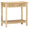 Image de Table console - Ethnique - Bois de manguier massif - 80x35x74 cm - 2 tiroirs - Finition naturelle