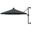 Image de vidaXL Parasol Mural de Jardin avec LED Pare-soleil de Patio Abri de Soleil Parasol de Terrasse Arrière-cour Extérieur 312524