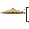 Image de vidaXL Parasol Mural de Jardin avec LED Pare-soleil de Patio Abri de Soleil Parasol de Terrasse Arrière-cour Extérieur 312525
